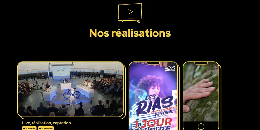 La même section sur le site en ligne, avec les vidéos de l'agence