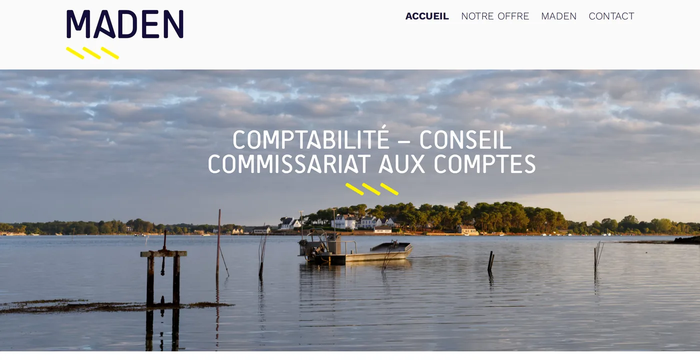 Page d'accueil du site Maden