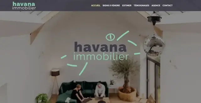 Page d'accueil du site Havana Immobilier