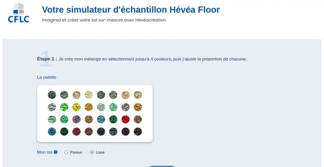 Page d'accueil du site Simulateur Hévéa Floor