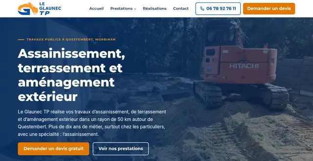 Page d'accueil du site Le Glaunec TP