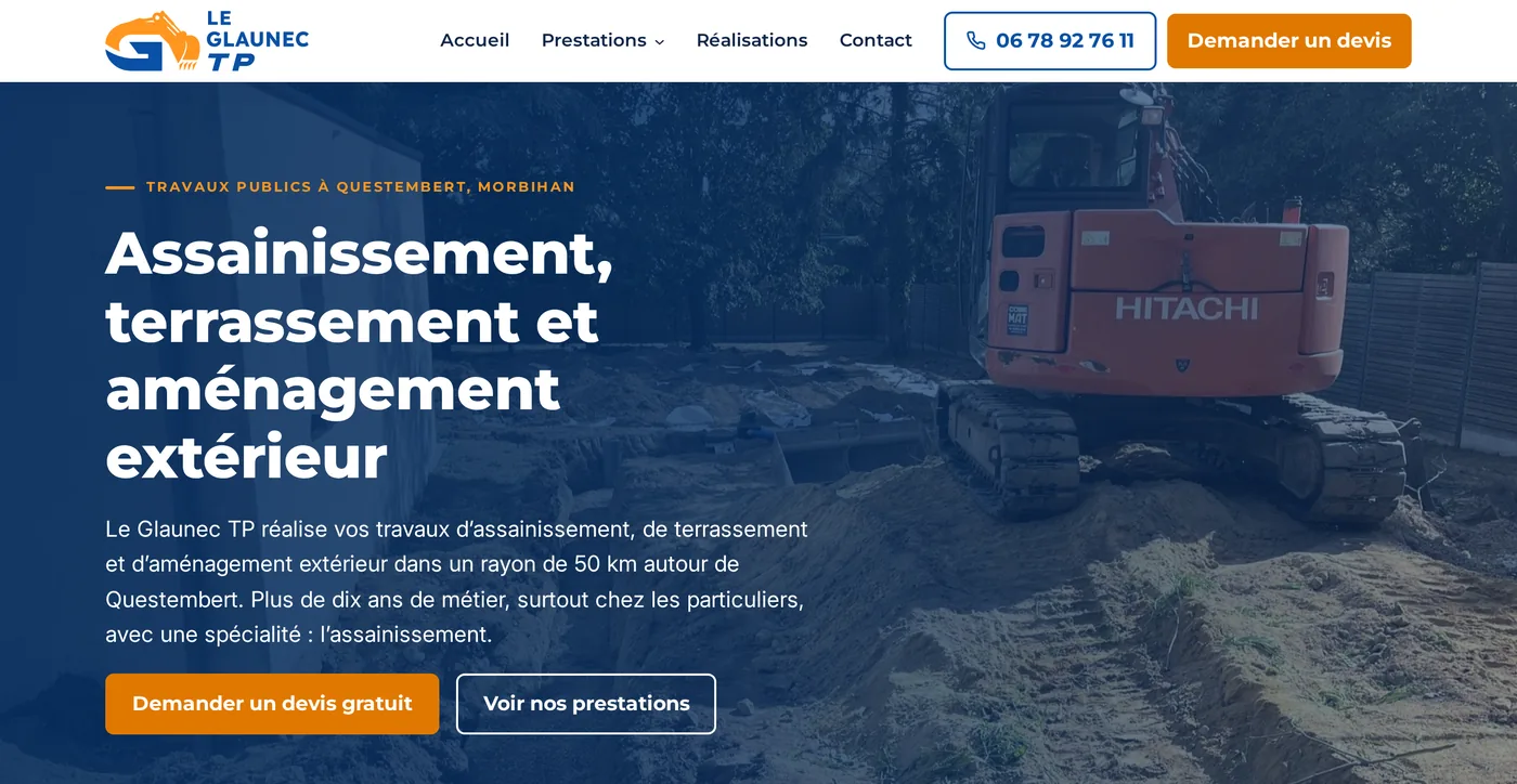 Page d'accueil du site Le Glaunec TP