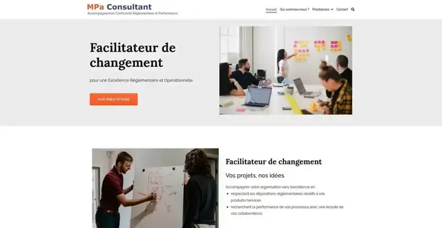Page d'accueil du site MPa Consultant