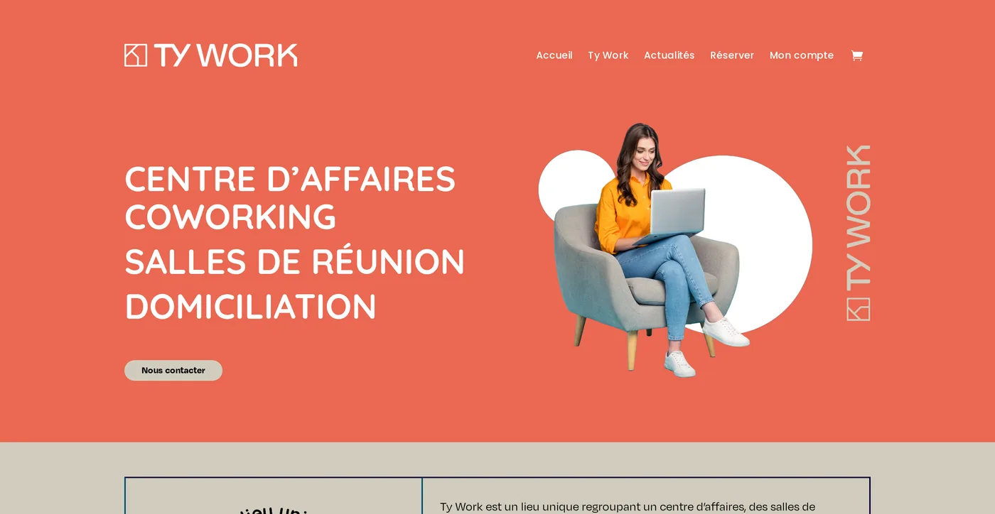 Page d'accueil du site Ty Work